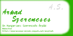 arpad szerencses business card